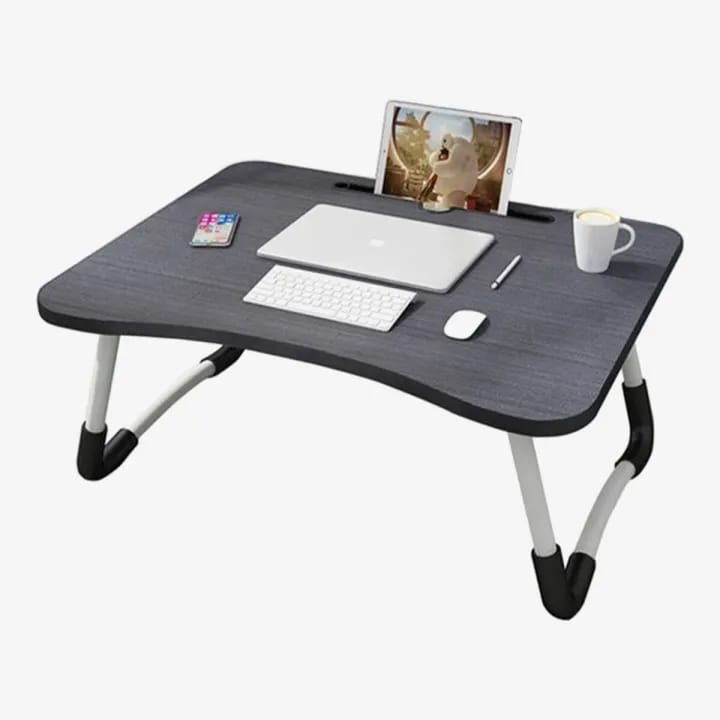 Itishri - Foldable and Portable Multi-Purpose Laptop Table Stand / Study Table / Bed Table / Ergonomic & Rounded Edges / Non-Slip Legs / Engineered Wood / Color