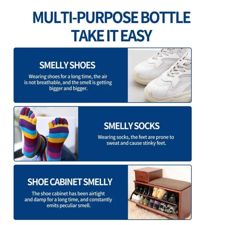 Shoe Deodorizer Spray, Antibacterial Foot Deodorant, Natural Antibacterial Spray 100ml, Foot Odor Relief, Shoe & Socks Freshener - image 4