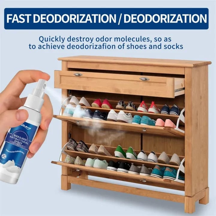 Shoe Deodorizer Spray, Antibacterial Foot Deodorant, Natural Antibacterial Spray 100ml, Foot Odor Relief, Shoe & Socks Freshener - image 3