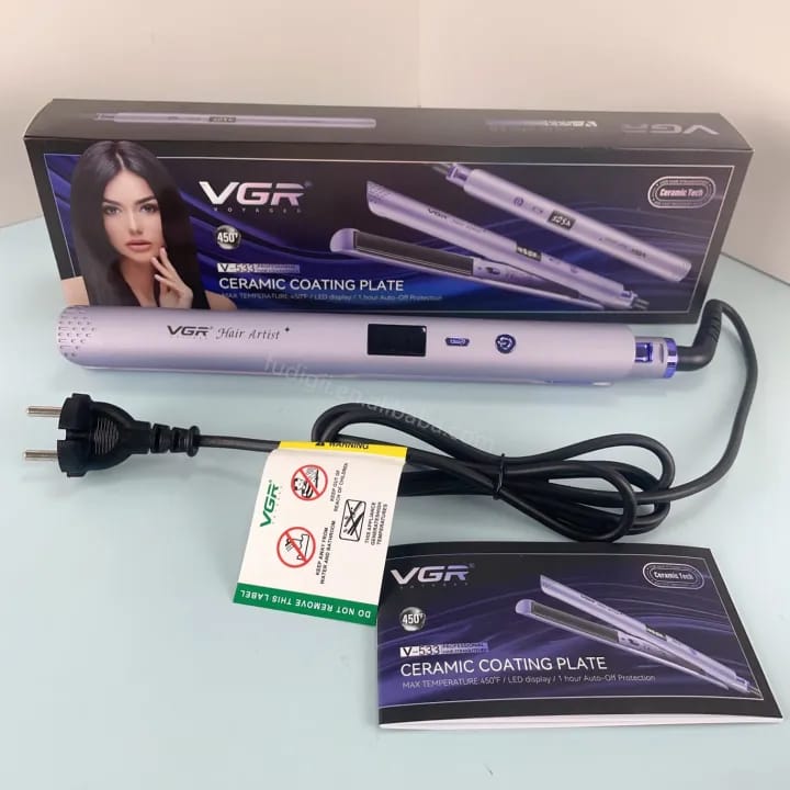 VGR V533 Professional Ceramic Coated Plate Flat Iron Curler With LCD Display Hair Straightener - image 3