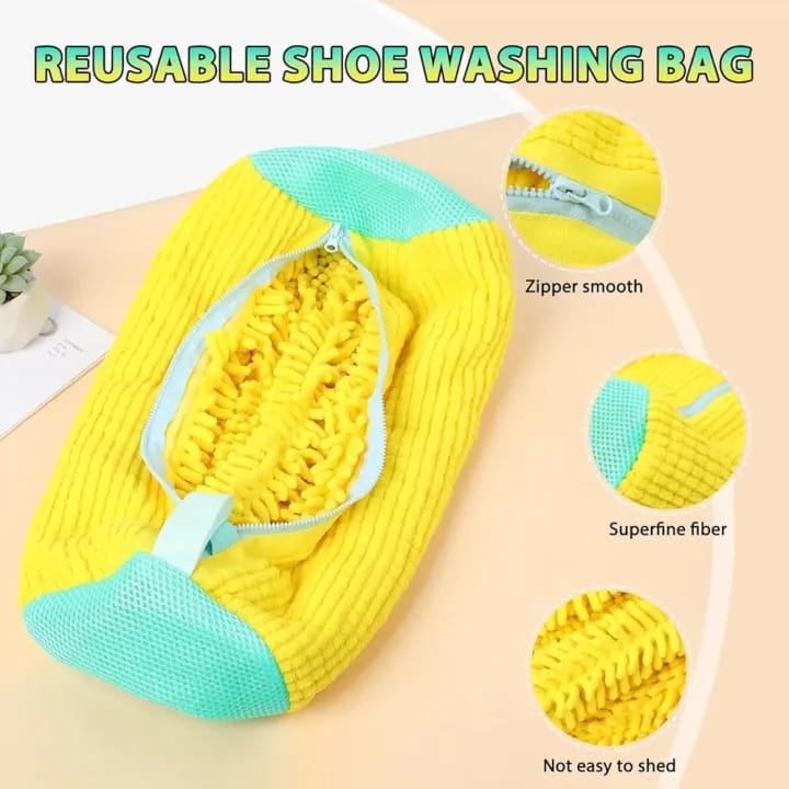 Shoe Washing Bag, Cylinder Reusable Shoe Washing Machine Bag Large Capacity Shoe Laundry Bag with Zipper for Sneakers Running Shoes Sock Toys, Travel Friendly - image 4