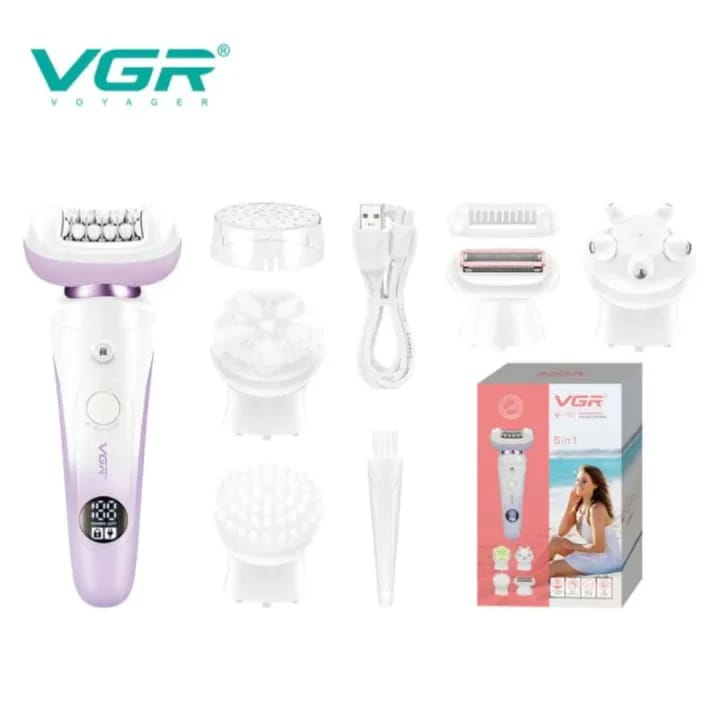 VGR V-750 Professional 5-in-1 Women Care Kit: All-in-one hair removal, shaving, facial cleansing, and massage device with smart LED display | VGR V-750 Professional 5-in-1 Care Kit - image 2