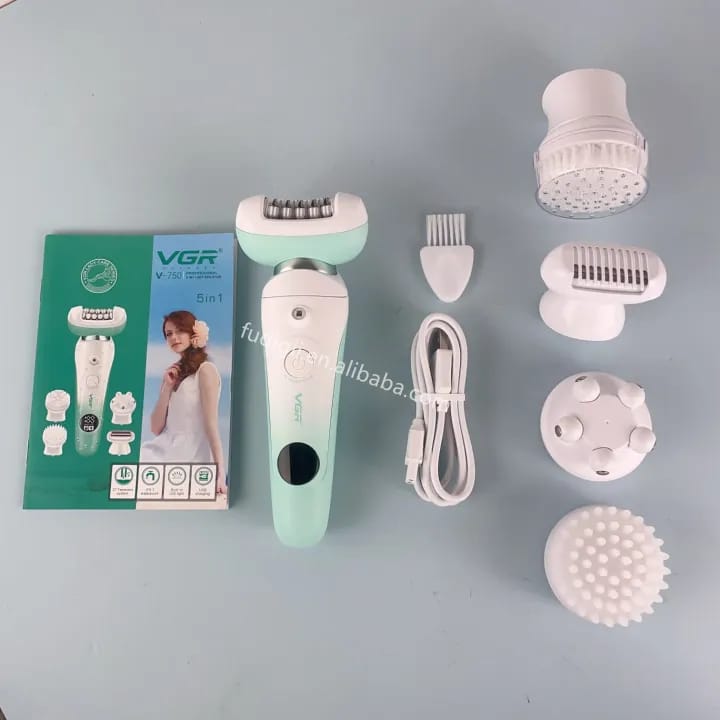 VGR V-750 Professional 5-in-1 Women Care Kit: All-in-one hair removal, shaving, facial cleansing, and massage device with smart LED display | VGR V-750 Professional 5-in-1 Care Kit - image 5