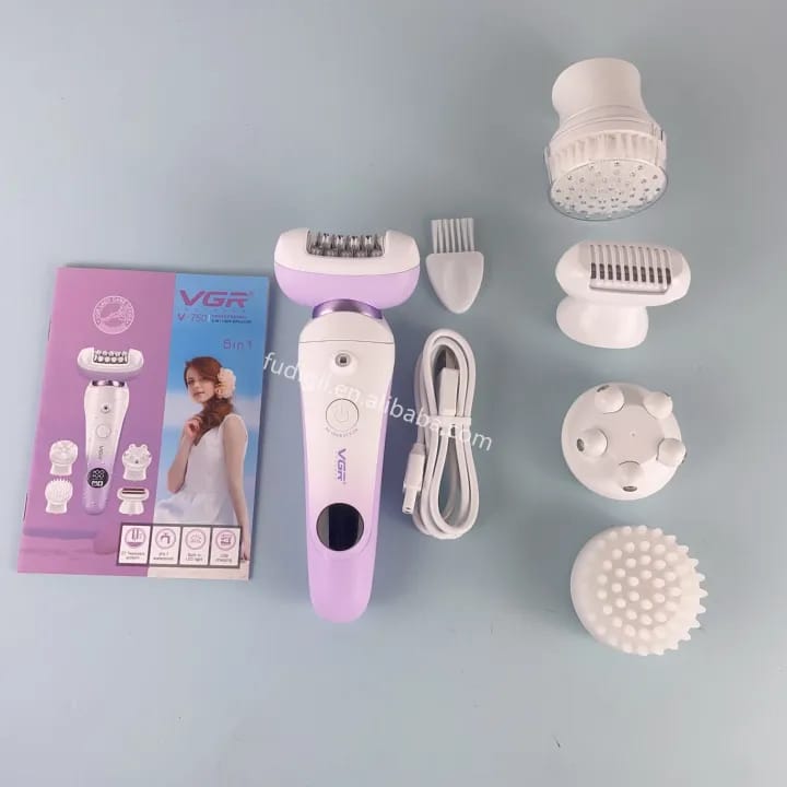 VGR V-750 Professional 5-in-1 Women Care Kit: All-in-one hair removal, shaving, facial cleansing, and massage device with smart LED display | VGR V-750 Professional 5-in-1 Care Kit - image 4