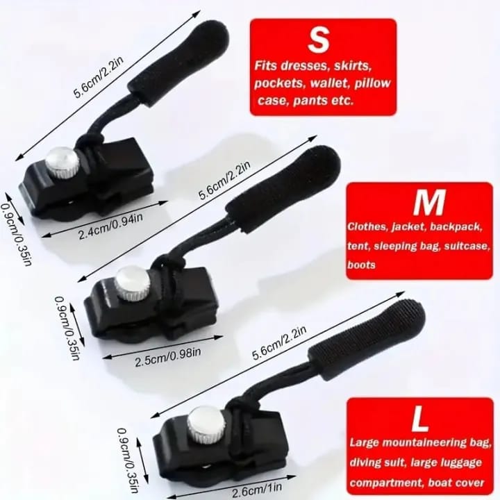 3PCS Universal Instant Zipper Repair Replacement Kit Durable Fix Zipper - image 2
