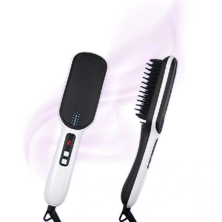 CF-186A Professional Hair Straightening Brush, Ceramic Ionic Hair Straightener Comb with Auto Temperature Lock and Auto-Off Function - image 3