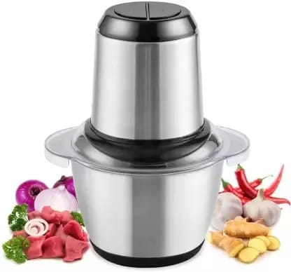Stainless Steel 2L Capacity Electric Chopper Meat Grinder Multifunctional Household Food Processor - image 4