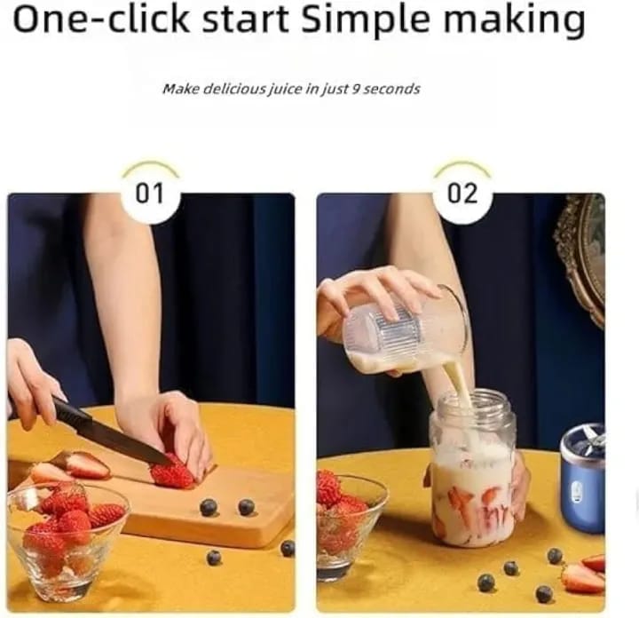 Portable Blender For Smoothie And Juices : Powerful 40 Watts Juicer Blender that Can Crush Ice too | Juicers Machine With 1800 Mah Rechargeable Battery-Smoothie Blenders With Built In 400 ML - image 3