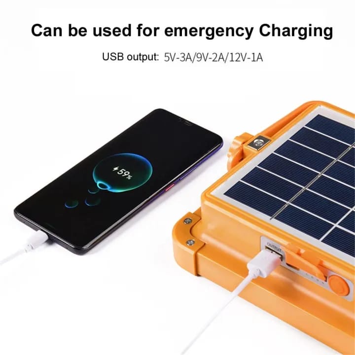 Solar LED Flood Light - IP66 Waterproof, 4-Panel, Solar/USB Rechargeable 7200mAh - image 3