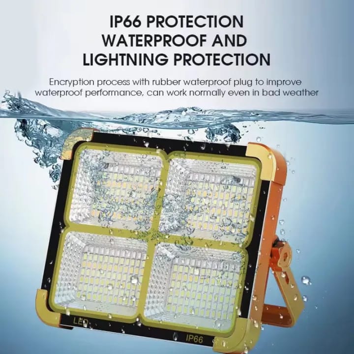 Solar LED Flood Light - IP66 Waterproof, 4-Panel, Solar/USB Rechargeable 7200mAh - image 5
