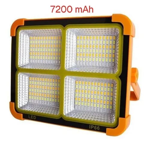 Solar LED Flood Light - IP66 Waterproof, 4-Panel, Solar/USB Rechargeable 7200mAh - image 1