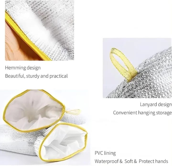2PCS Waterproof Dishwashing Gloves for Kitchen BHADA MAJHNE Gloves with Non-Slip Grip, Heat & Oil Resistance, Perfect for Utensil - image 3