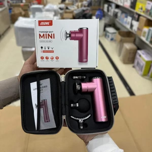 MDHL Mini Massage Gun MD-826 | Portable Deep Tissue Percussion Muscle Massager | 4 Speed Levels | 4 Massage Heads | Rechargeable - image 2
