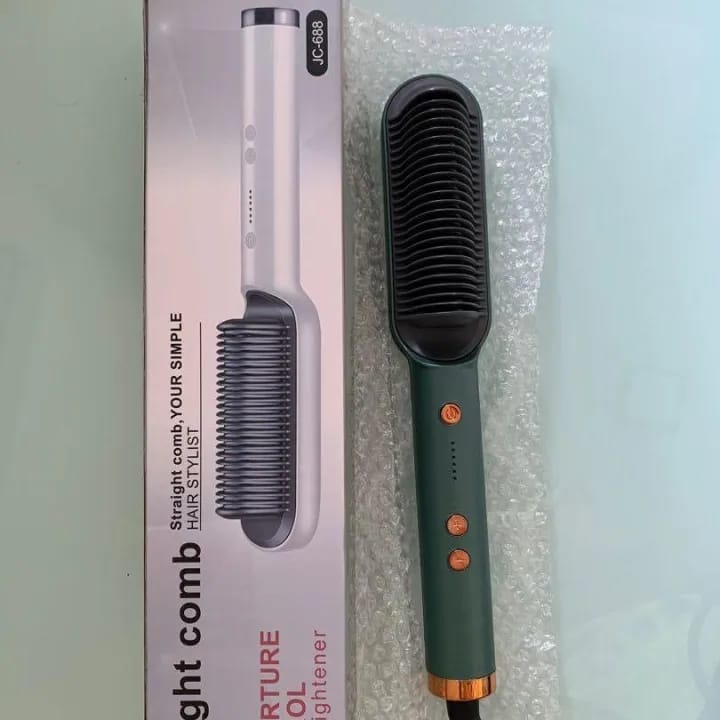 Professional Straight Comb Electric Hair Straightener Brush Heated Comb Straightening Combs Men Beard Hair Straight & Curly Styling Tool - image 5