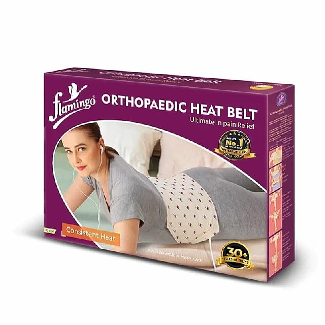 Flamingo Orthopaedic Electric Heating Pad | Heat Belt with Temperature Controller | Pain Relief Heating Belt for Lower Back, Knee, Shoulder, Cramps, and Neck | Heat Pad Back Pain Relief|Medium|Regular|Extra Large |