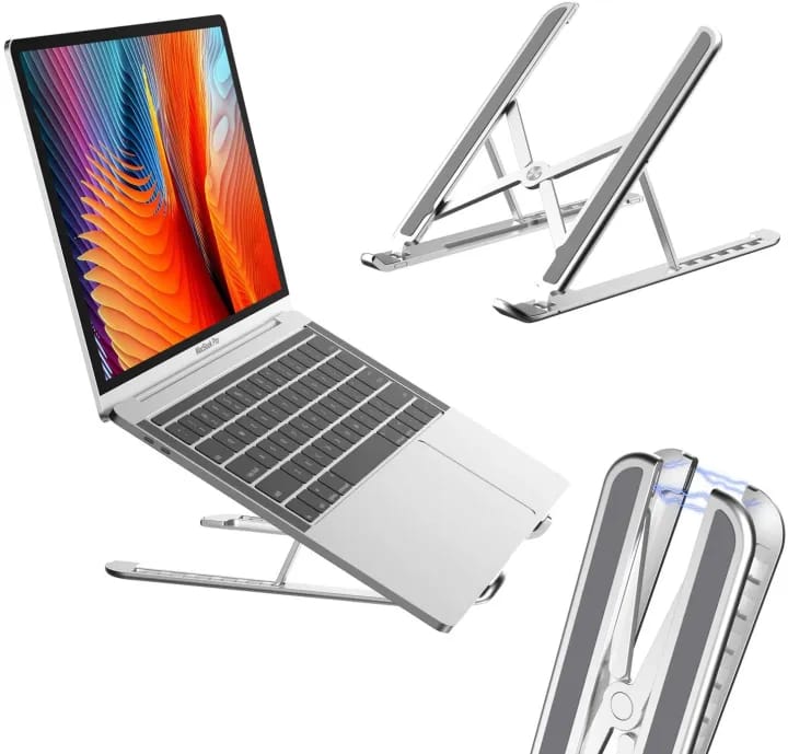 Aluminum Alloy 7-Level Adjustable Laptop Stand for 10 to 17 Inches Mackbook/Laptops - image 2