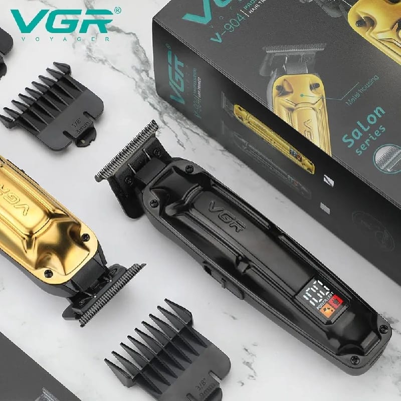 VGR V-904 Professional Hair Clipper, Trimmer for men with DLC Coating Blade, Digital LED Display, Brushless motor, 4 Cutting Combs,250min Runtime,2000mAh Lithium Battery (Gold) - image 4