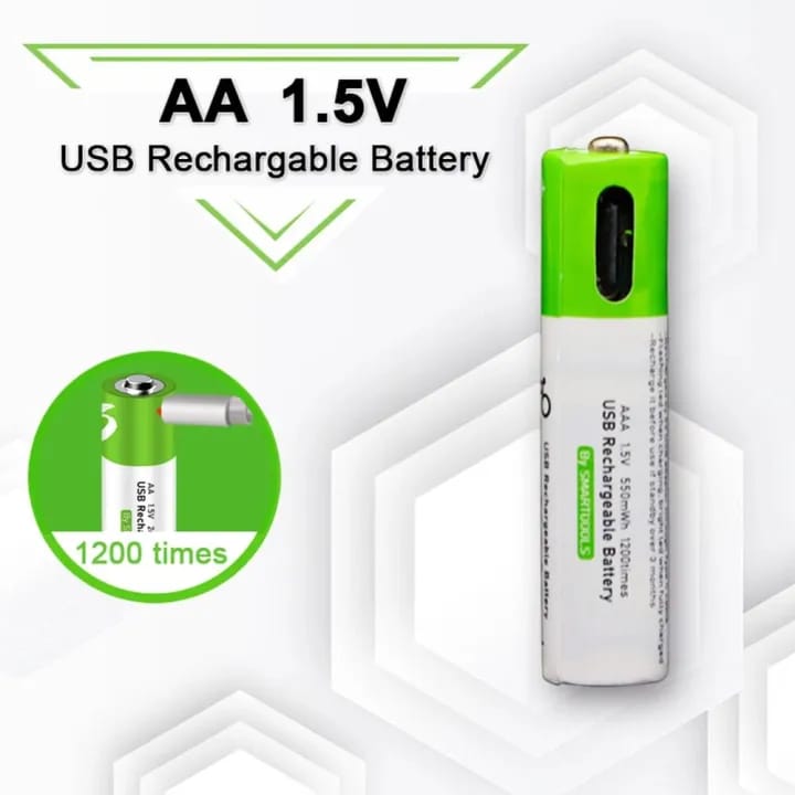 Goop 1.5V 3600mWh USB Lithium ion Rechargeable AA Battery with USB Type C Charging Cable, High Capacity Fast Charge, 1200 Cycles Constant Output, Over-Charge Protection (2) - image 4
