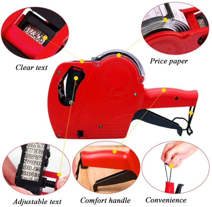 MX-5500 8 Digits Price Tag Gun, Label Maker Pricing Gun Kit Numerical Tag Gun For Office Retail Shop Grocery Store - image 3