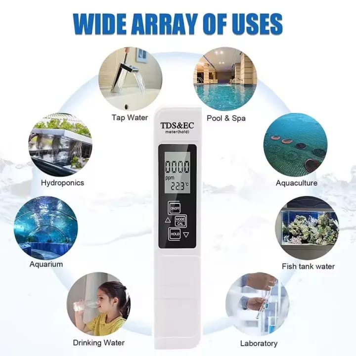 Digital Water Quality Tester TDS EC Meter Range 0-9990 Multifunctional Water Purity Temperature Meter TEMP PPM Tester - image 3