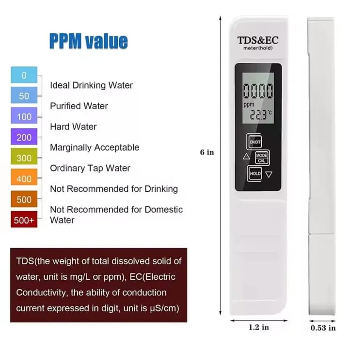 Digital Water Quality Tester TDS EC Meter Range 0-9990 Multifunctional Water Purity Temperature Meter TEMP PPM Tester - image 4