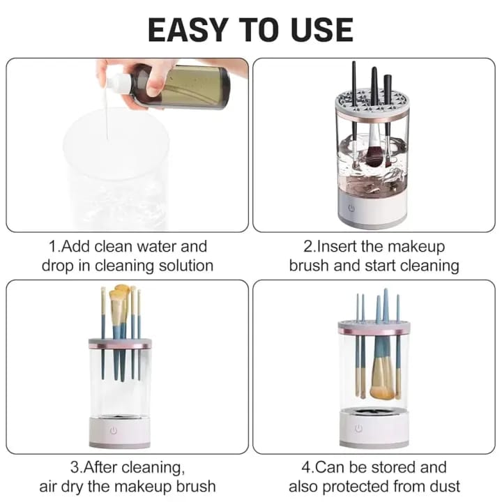 Electric Makeup Brushes Cleaner,Portable USB Reusable Cosmetic Brush Cleaner Machine,Make Up Brush Cleaning Tool to Wash Dry All Size Makeup Brush,Great Gift for Women, Girlfriend,Valentine's Day - image 2