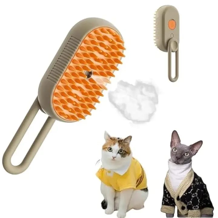 Cat Steam Brush for Shedding Dog Brush with Steam Pet Hair Cleaning Brush Comb for Spray 3 in 1 Pet Grooming for Long & Short Haired Pets – Spritz Comb for cats and dogs - image 2