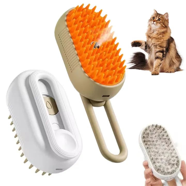 Cat Steam Brush for Shedding Dog Brush with Steam Pet Hair Cleaning Brush Comb for Spray 3 in 1 Pet Grooming for Long & Short Haired Pets – Spritz Comb for cats and dogs - image 1