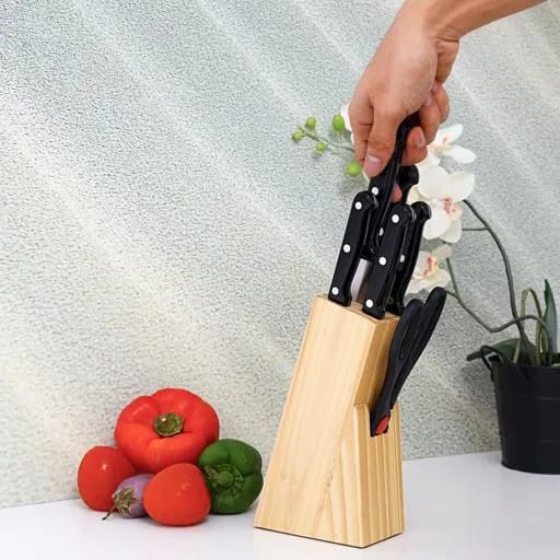Stainless Steel Kitchen Knife Set With Wood Stand 7pcs set - image 5