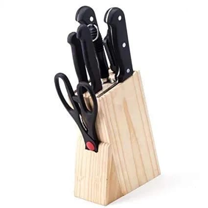 Stainless Steel Kitchen Knife Set With Wood Stand 7pcs set - image 1
