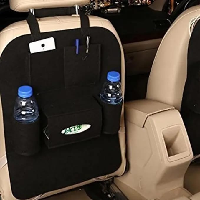 Car Seat Back Organizer | Multi Pocket Felt Backseat Storage Bag with Bottle Holders, Tissue Pocket & Travel Accessories Organizer for Cars, SUVs & Trucks - image 1