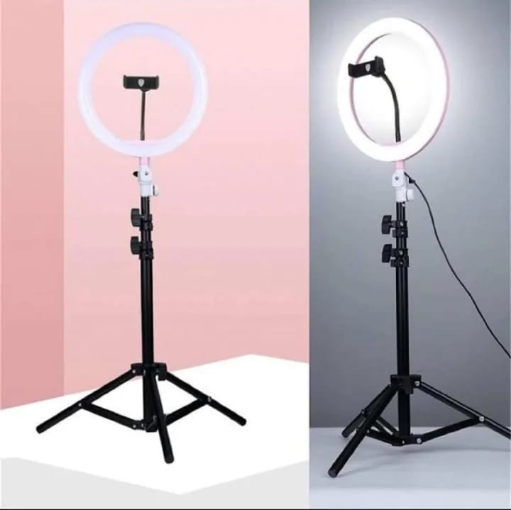 Ring Light with Stand (26cm) | Adustable Light With Dimmable Features & Two Position Phone Holder - image 1