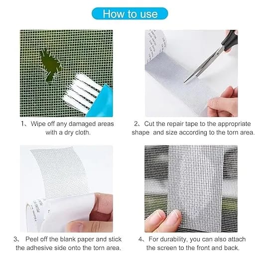5x200cm Screen Repair Tape Window Door Waterproof Mosquito Net Patch Self-adhesive Super Fix Mesh Netting Broken Holes Tool - image 2