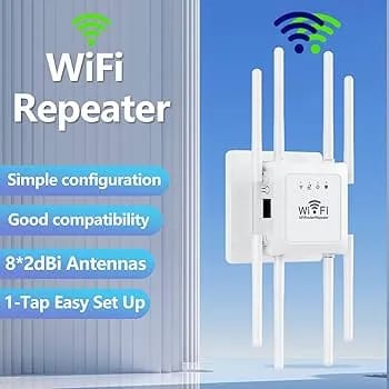 300Mbps 8 Antenna WiFi Repeater Wireless Range Extender with WPS & LAN Port – Universal Signal Booster for Home & Office - image 3