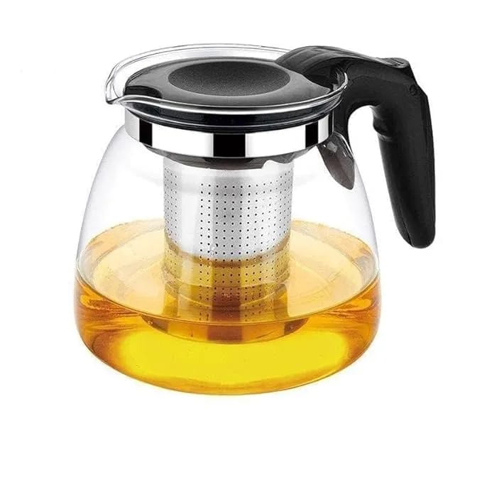 Elegant Clear Glass Tea Pot 900ML with Stainless Steel Infuser and Comfort Grip - image 1
