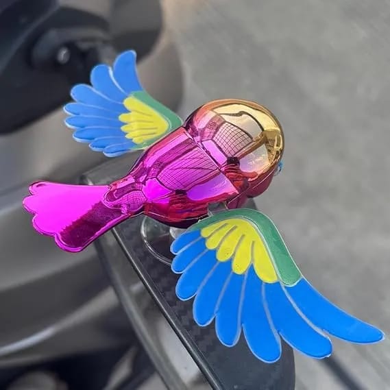 Wind Spinner Bird Toy | Colorful Rotating Flying Bird Decoration for Motorcycle, Car, Scooter & Bicycle - image 1