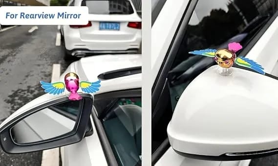 Wind Spinner Bird Toy | Colorful Rotating Flying Bird Decoration for Motorcycle, Car, Scooter & Bicycle - image 2