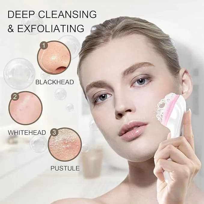 Silicone Face Cleansing Brush | Soft Deep Pore Facial Cleaning Brush | Gentle Exfoliating Skin Care Tool - image 3