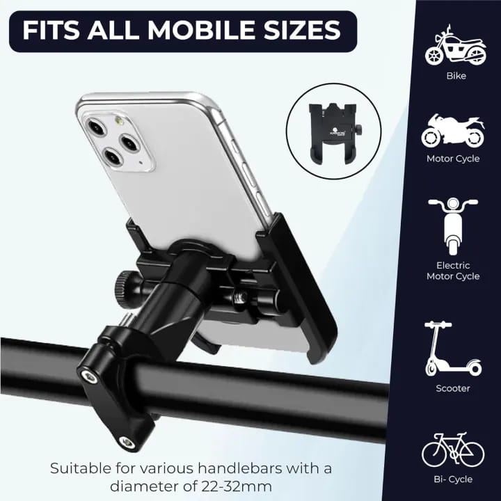 Motorcycle Phone Holder Scooty Bike Mobile Holder for Pathao Metal Body - image 3