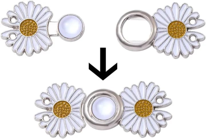 Adjustable Waist Buckle Tightener, Detachable Jeans Button Pins, Decorative Safety Pins Buttons for Clothes, Pants, Skirts, Loose Jeans Waist Buckle Kit - image 3