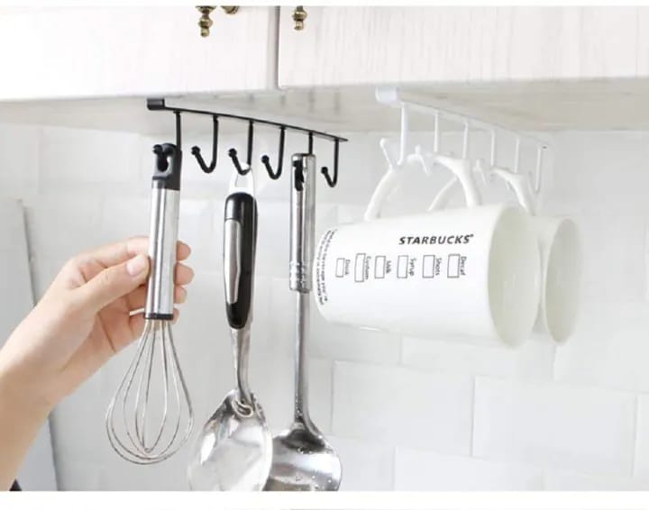 Metal 6-Pin Wardrobe Organizer Wall Mounted Clothes Hook Hanger Rack for Clothes, Keys, Bathroom Accessories - Pack of 1 - image 5