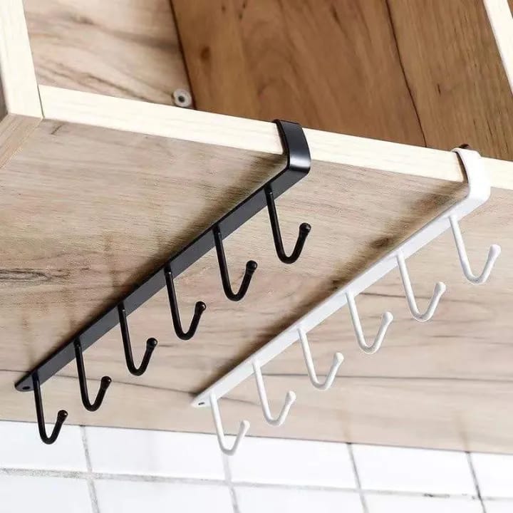 Metal 6-Pin Wardrobe Organizer Wall Mounted Clothes Hook Hanger Rack for Clothes, Keys, Bathroom Accessories - Pack of 1 - image 3