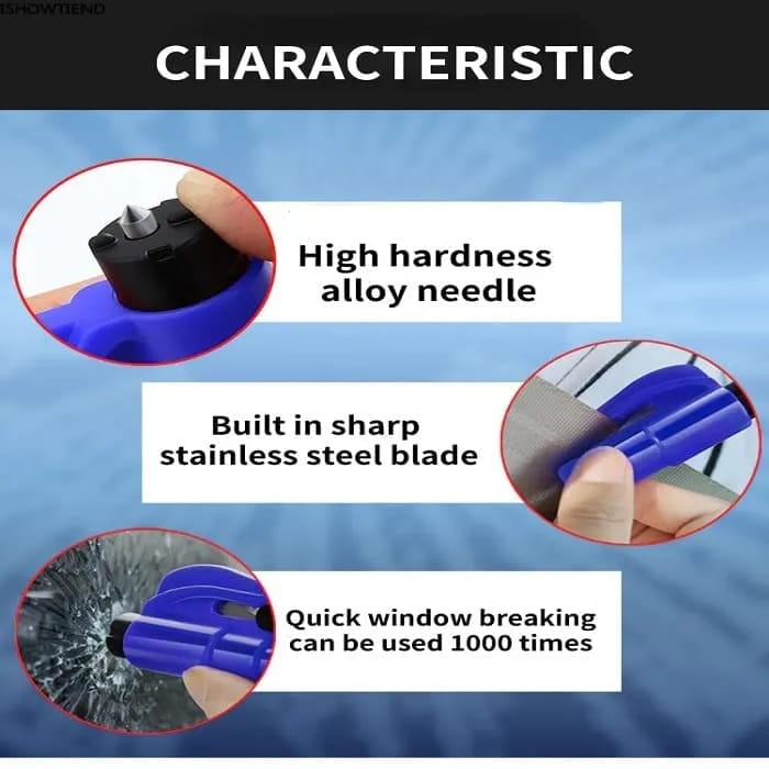 Car Emergency Safety Glass | Seat Belt Cutter Window Glass Breaker | Mini Emergency Tool Kit (Pack of 1) - image 4