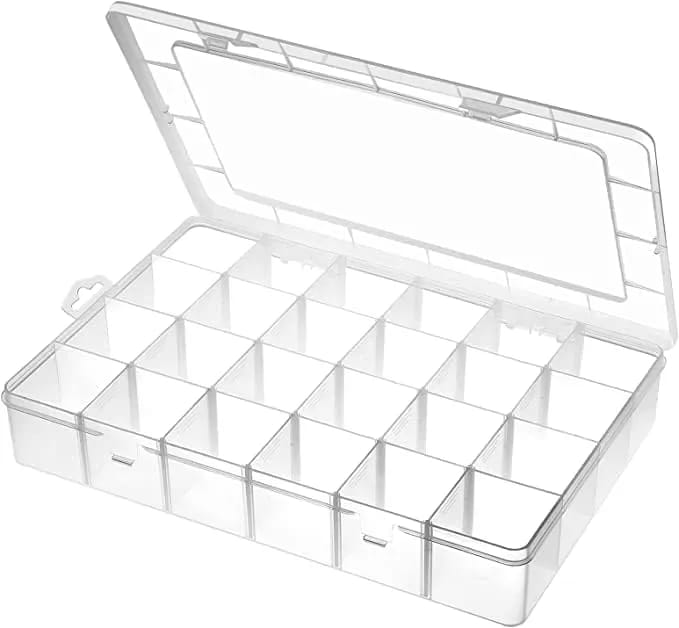 36 Grid Cells Multipurpose Plastic Storage Box with Removable Dividers for Medicine Pills, Jewelry, Pins, Screws, Cosmetics, Stationery Items, Transparent, Rectangular Storage Box - image 1