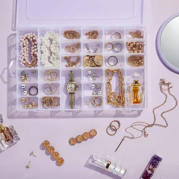 36 Grid Cells Multipurpose Plastic Storage Box with Removable Dividers for Medicine Pills, Jewelry, Pins, Screws, Cosmetics, Stationery Items, Transparent, Rectangular Storage Box - image 3