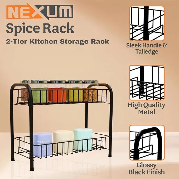 Foldable Metal Rack Organizer for Kitchen Spices / Bathroom/ Office - image 5