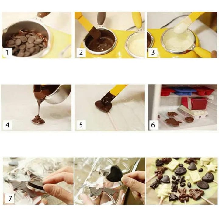 Chocolate Fountain Fondue Melt Pot, Household Diy Dessert Machine,Electric 220V 25W,Oven Melting Pot 0.25 L - image 5