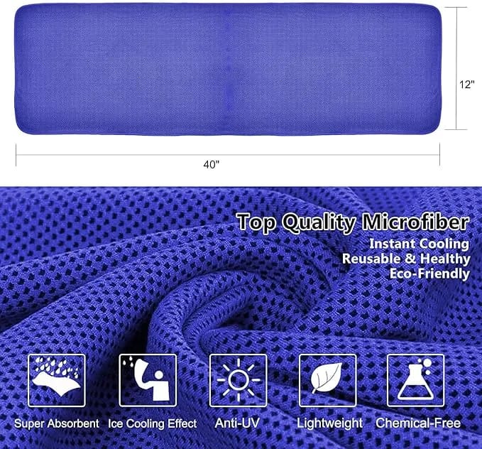 Cooling Sports Towel - Instant Cooling Microfiber Gym Towel for Workout, Running, Yoga, Cycling & Travel - image 3