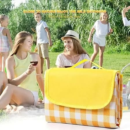 Waterproof Foldable Picnic Mat with Handle – Outdoor Camping Beach Travel Mat Large Size - image 2