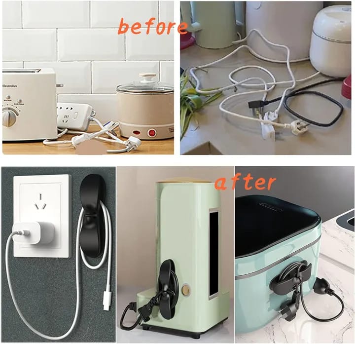Adhesive Cable Organizer Clip | Silicone Wire Holder for Kitchen Appliances, Extension Cords & Charging Cables - image 4